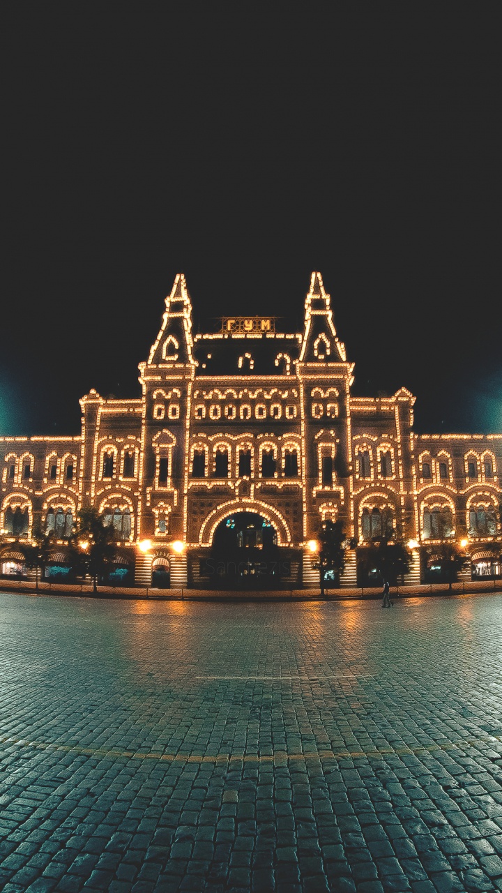 Обои камедь, Красная площадь, ориентир, ночь, город в разрешении 720x1280