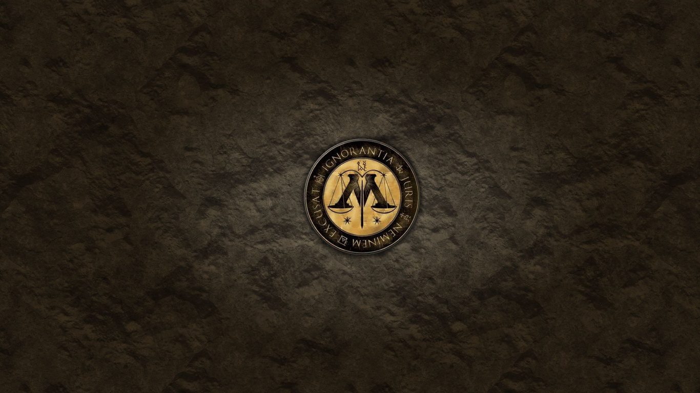 Обои Гарри Поттер, лого, графика, марка, темнота в разрешении 1366x768