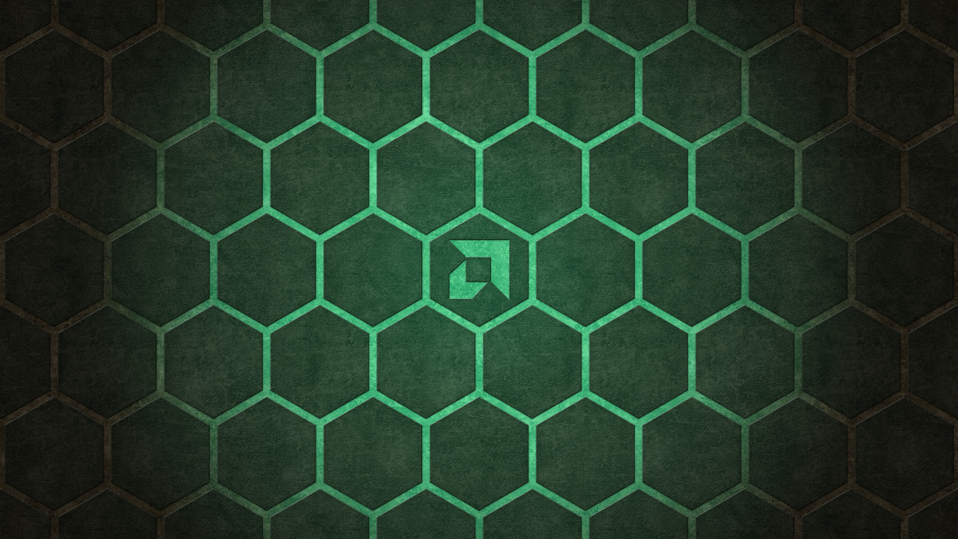 Обои Alienware, зеленый, узор, симметрия, дизайн в разрешении 1366x768