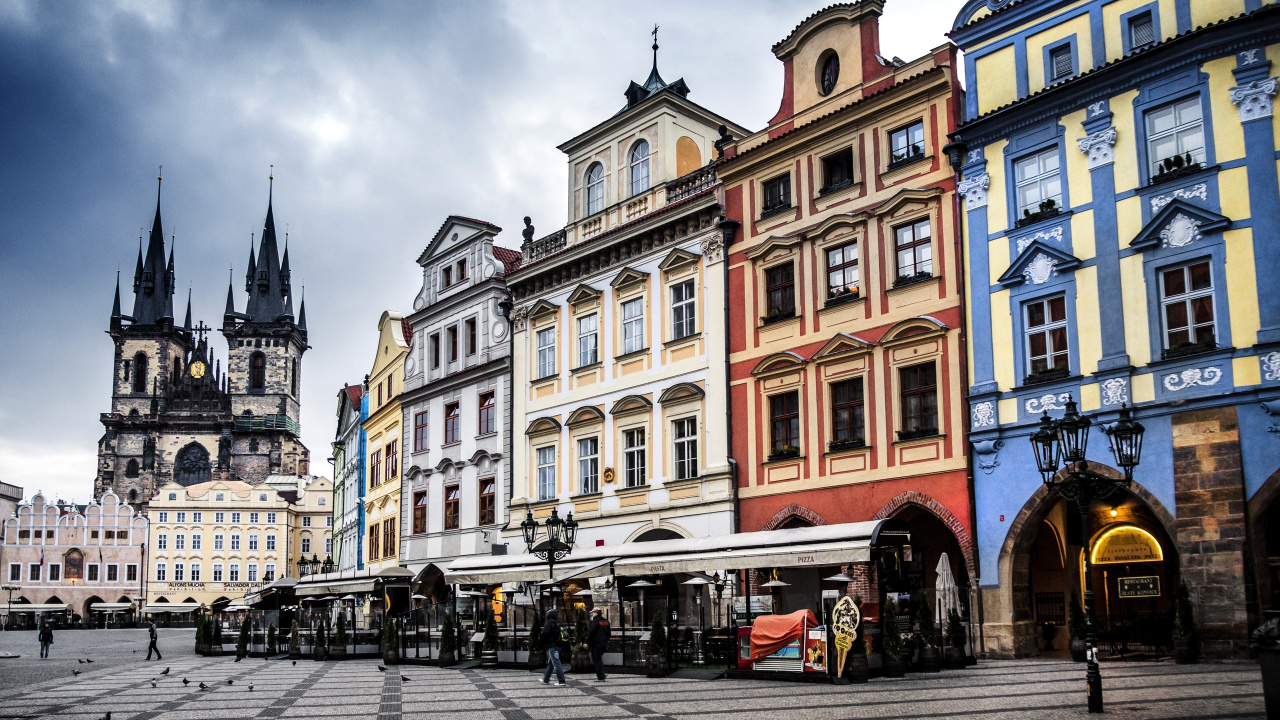 Обои староместская площадь, Карлов мост, город, городок, городская площадь в разрешении 1280x720