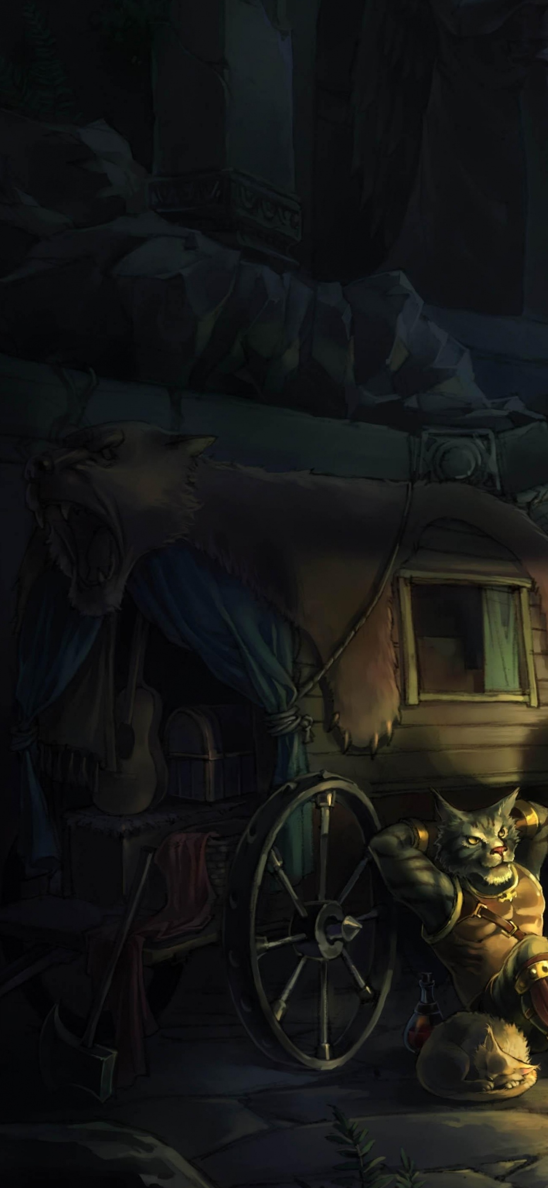 Обои фэнтези, компьютерная игра, игры, мифология, тьма в разрешении 1125x2436