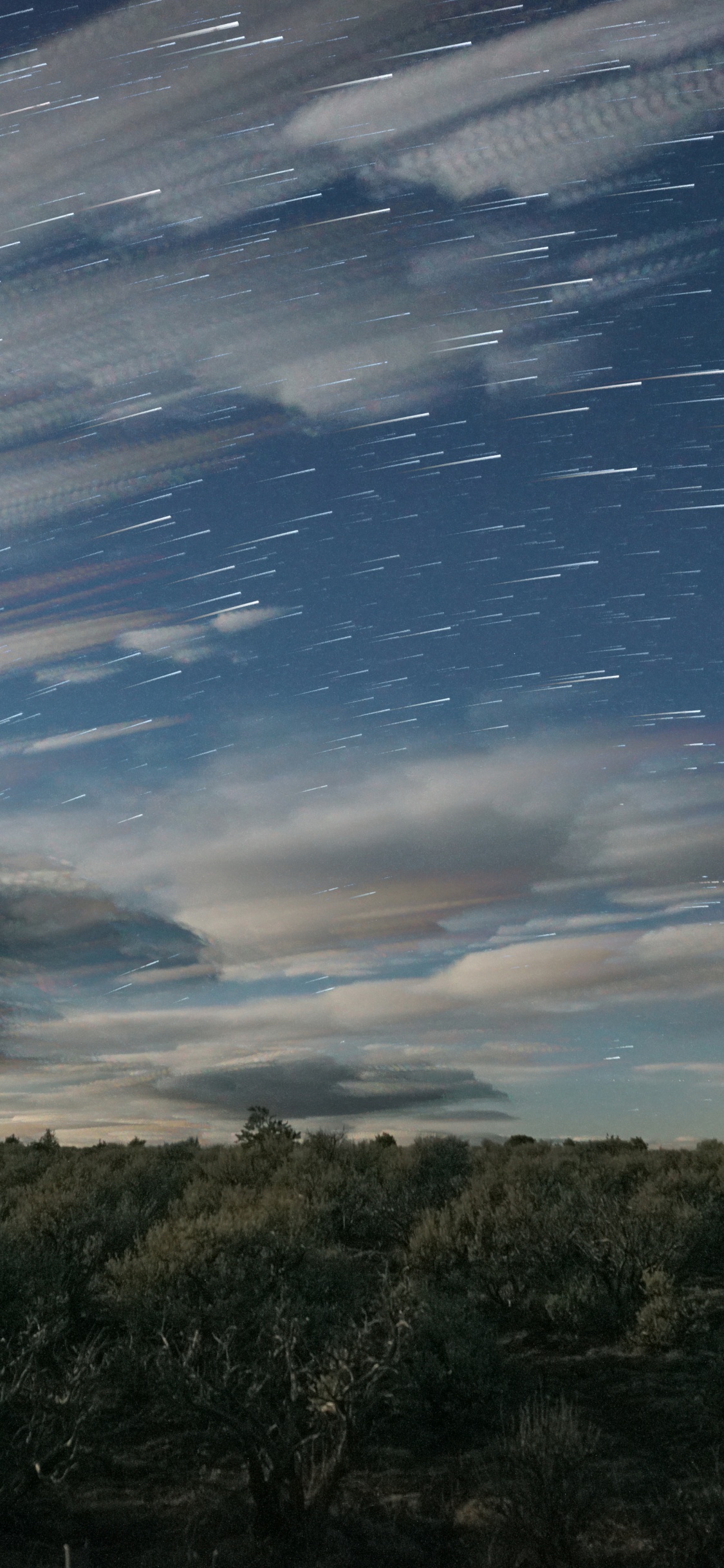 Обои закат, облако, атмосфера, природный ландшафт, горизонт в разрешении 1125x2436