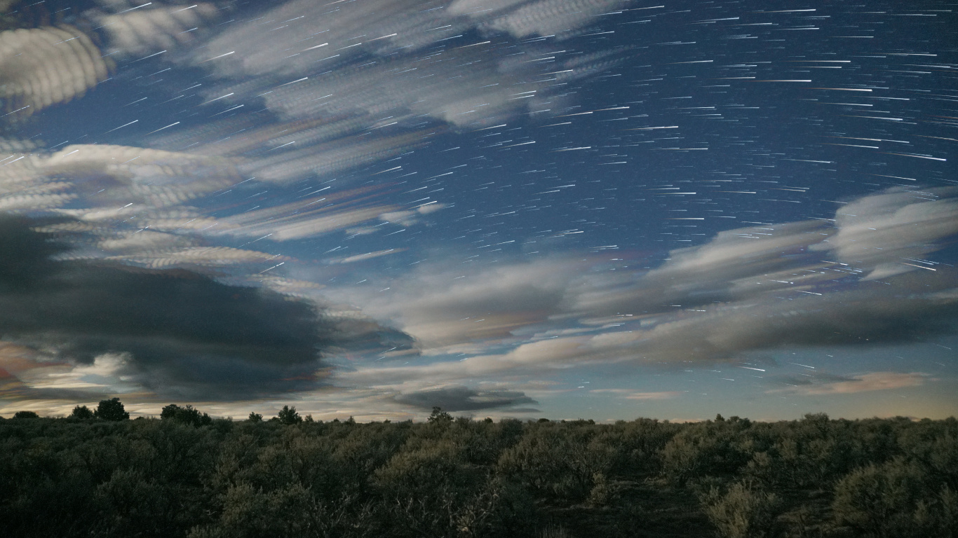 Обои закат, облако, атмосфера, природный ландшафт, горизонт в разрешении 1366x768