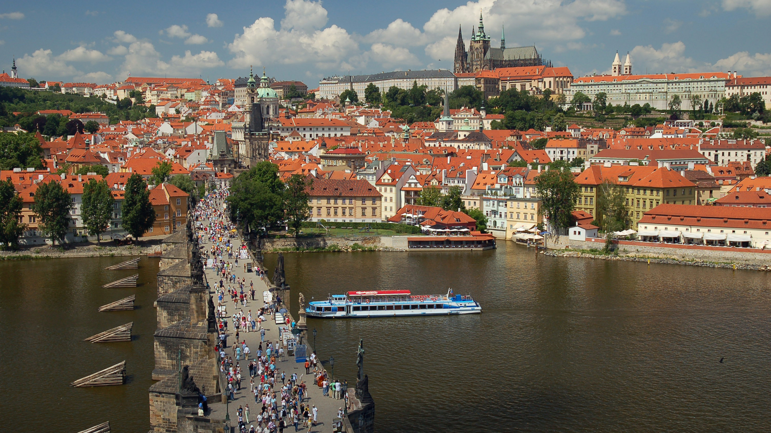 Обои водный путь, городок, город, гавань, реки в разрешении 2560x1440