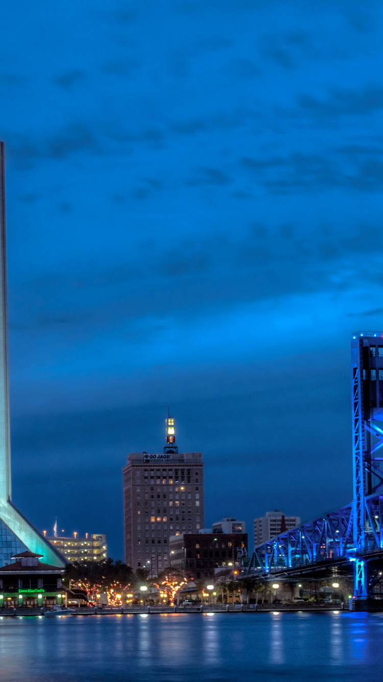 Обои Джексонвилль, город, городской пейзаж, линия горизонта, ориентир в разрешении 750x1334