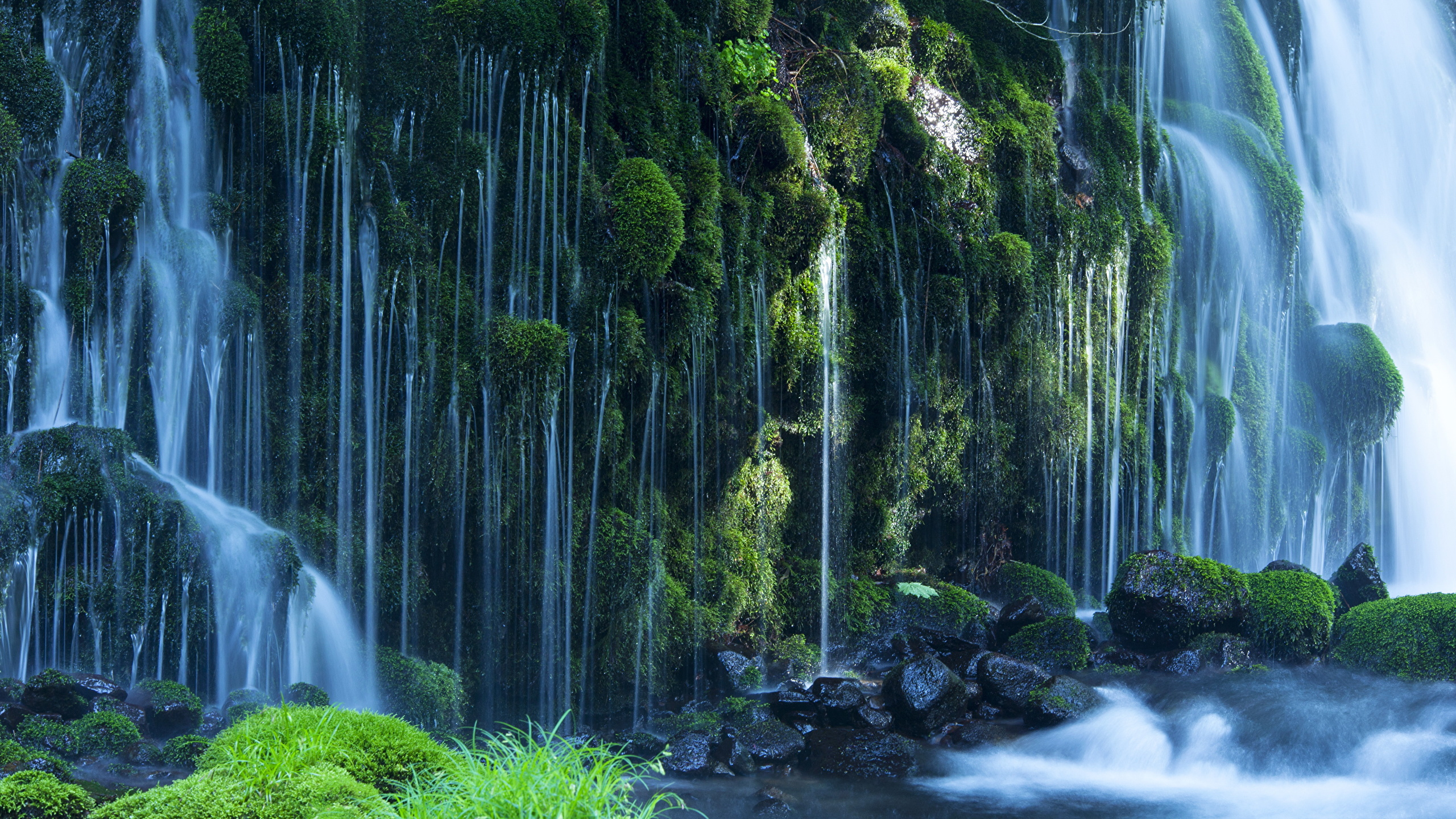 Обои водопад, фреска, гидроресурсы, водоем, природа в разрешении 2560x1440