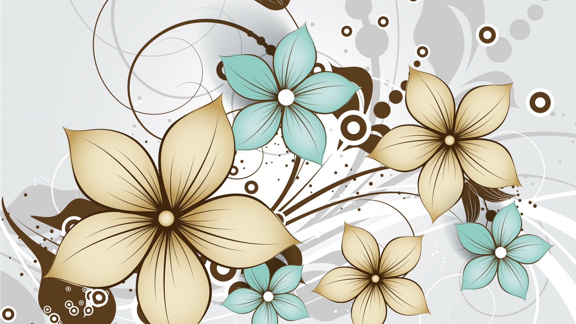 Обои орнамент, цветок, цветочный дизайн, дизайн, узор в разрешении 1920x1080