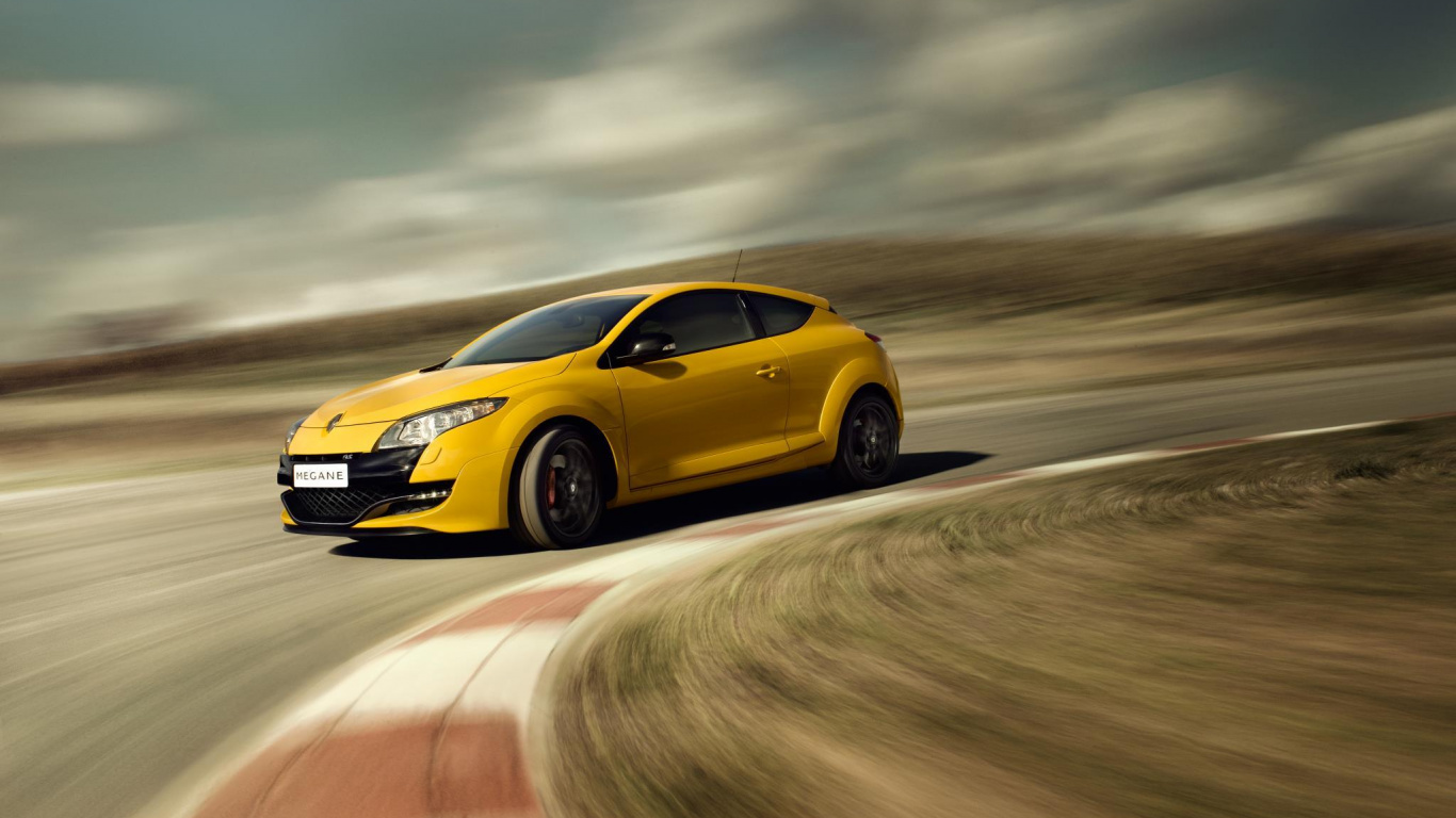 Обои Mgane Рено Спорт, Рено, авто, желтый, Хот-хэтч в разрешении 1366x768