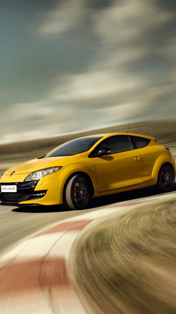 Обои Mgane Рено Спорт, Рено, авто, желтый, Хот-хэтч в разрешении 720x1280