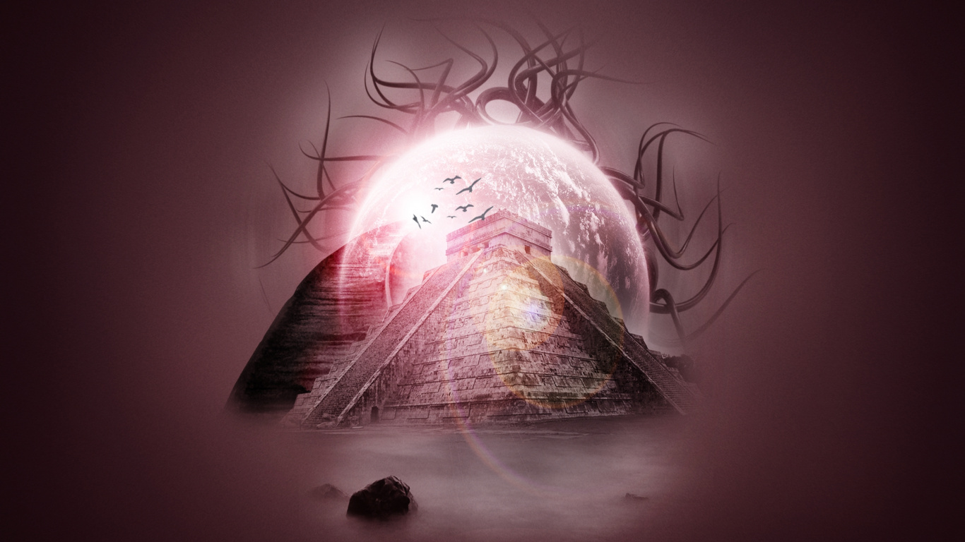 Обои розовый, фэнтези, компьютер, мизинец в разрешении 1366x768