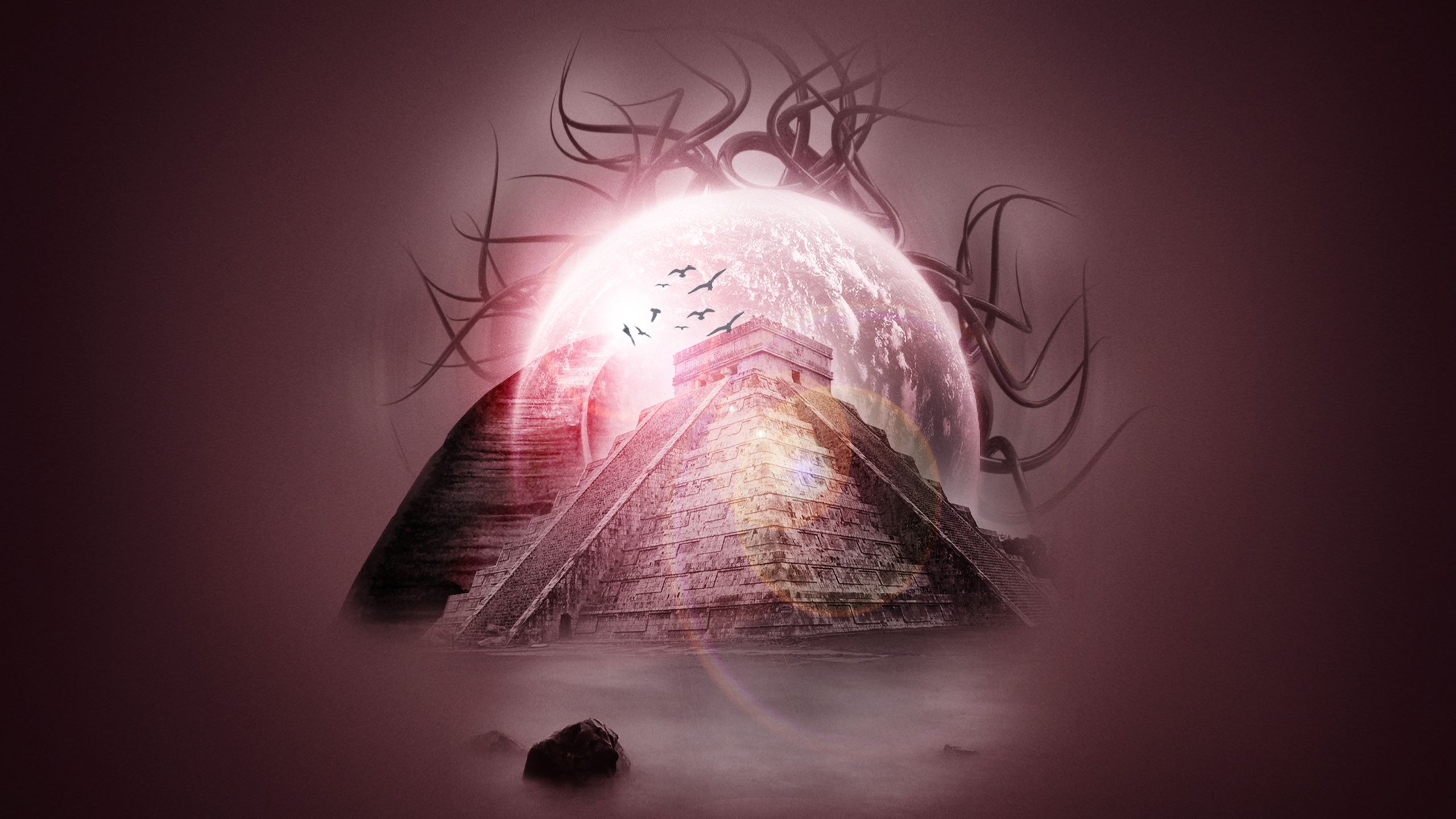 Обои розовый, фэнтези, компьютер, мизинец в разрешении 2560x1440