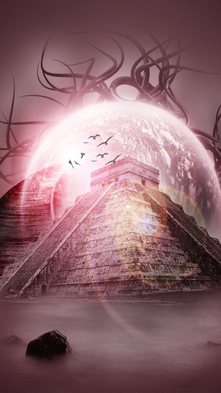 Обои розовый, фэнтези, компьютер, мизинец в разрешении 750x1334