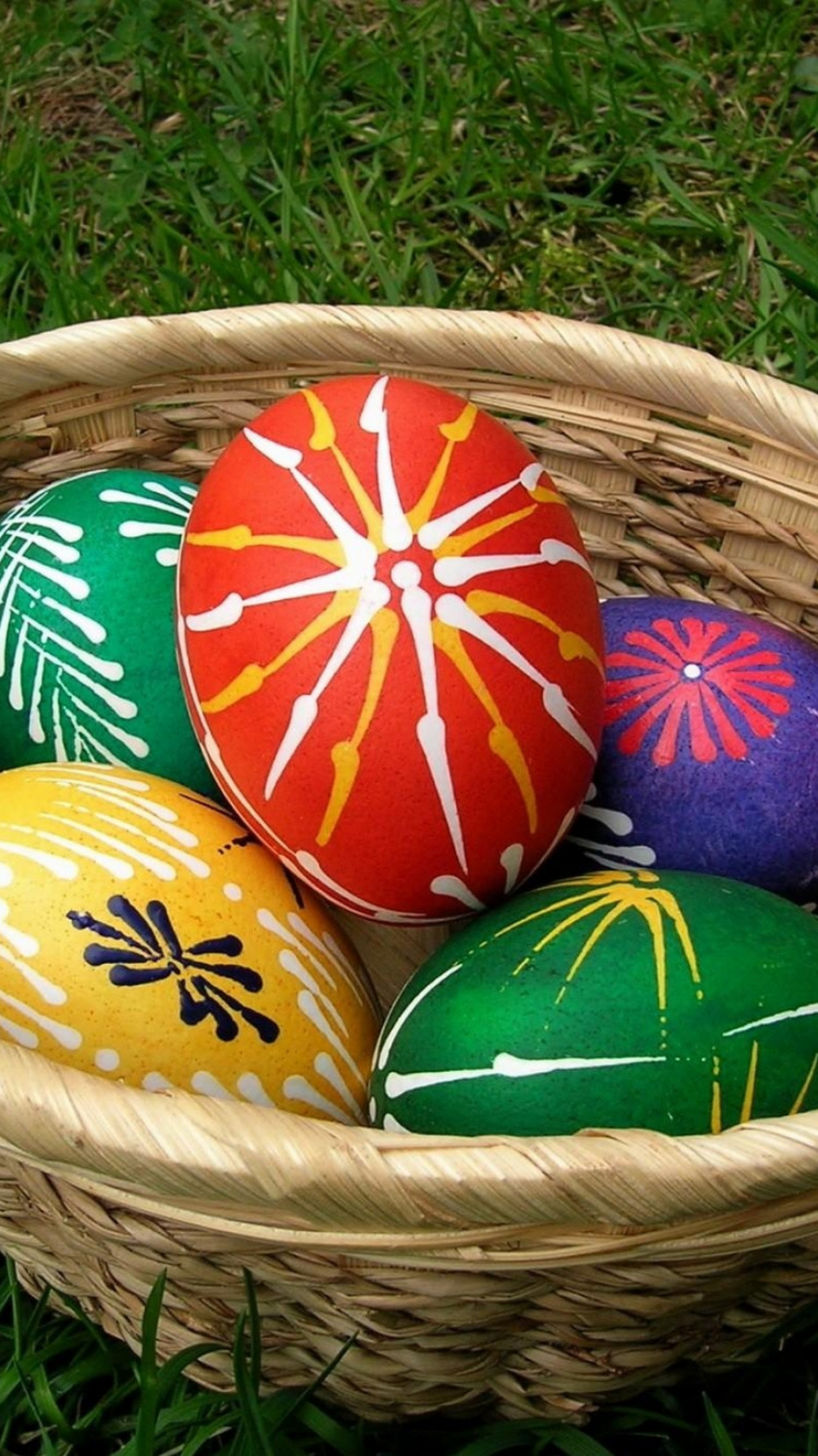 Обои пасхальное яйцо, яйцо охоты, корзина, зимний сквош, христианство в разрешении 750x1334