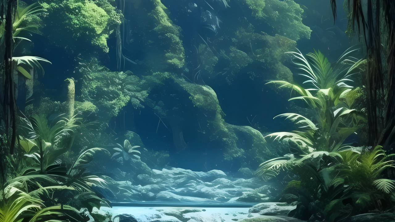 Обои природа, вода, растительность, водопад, тропические леса в разрешении 1280x720