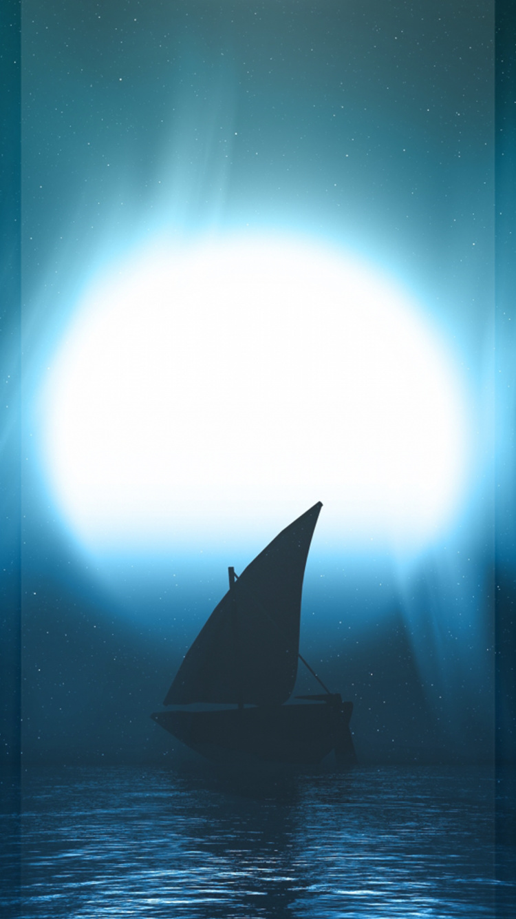 Обои вода, касатка, китообразные, лодка, атмосфера в разрешении 750x1334