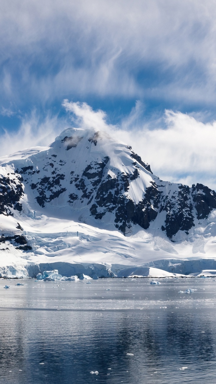 Обои гора, снег, горный рельеф, ледяная форма, природа в разрешении 720x1280