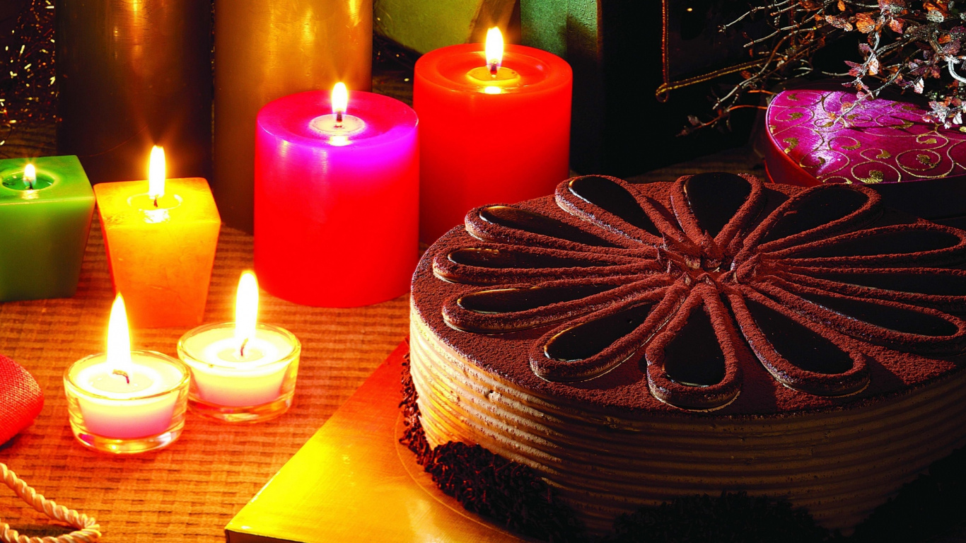 Обои Рождественские украшения, праздник, свеча, освещение, событие в разрешении 1366x768
