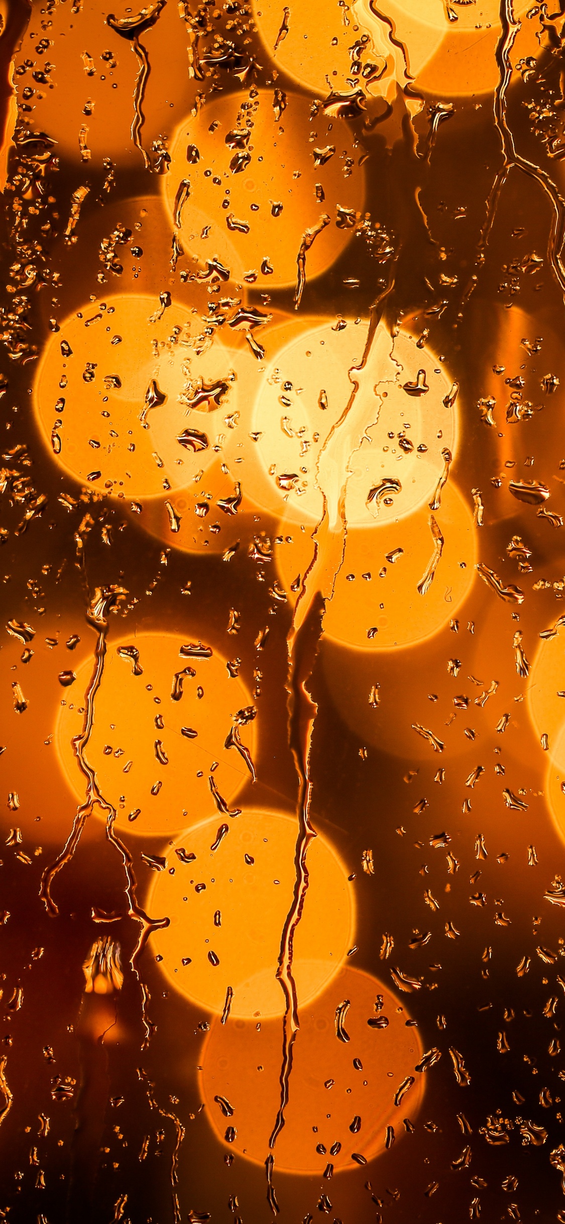 Обои Апельсин, вода, желтый, Янтарь, дождь в разрешении 1125x2436