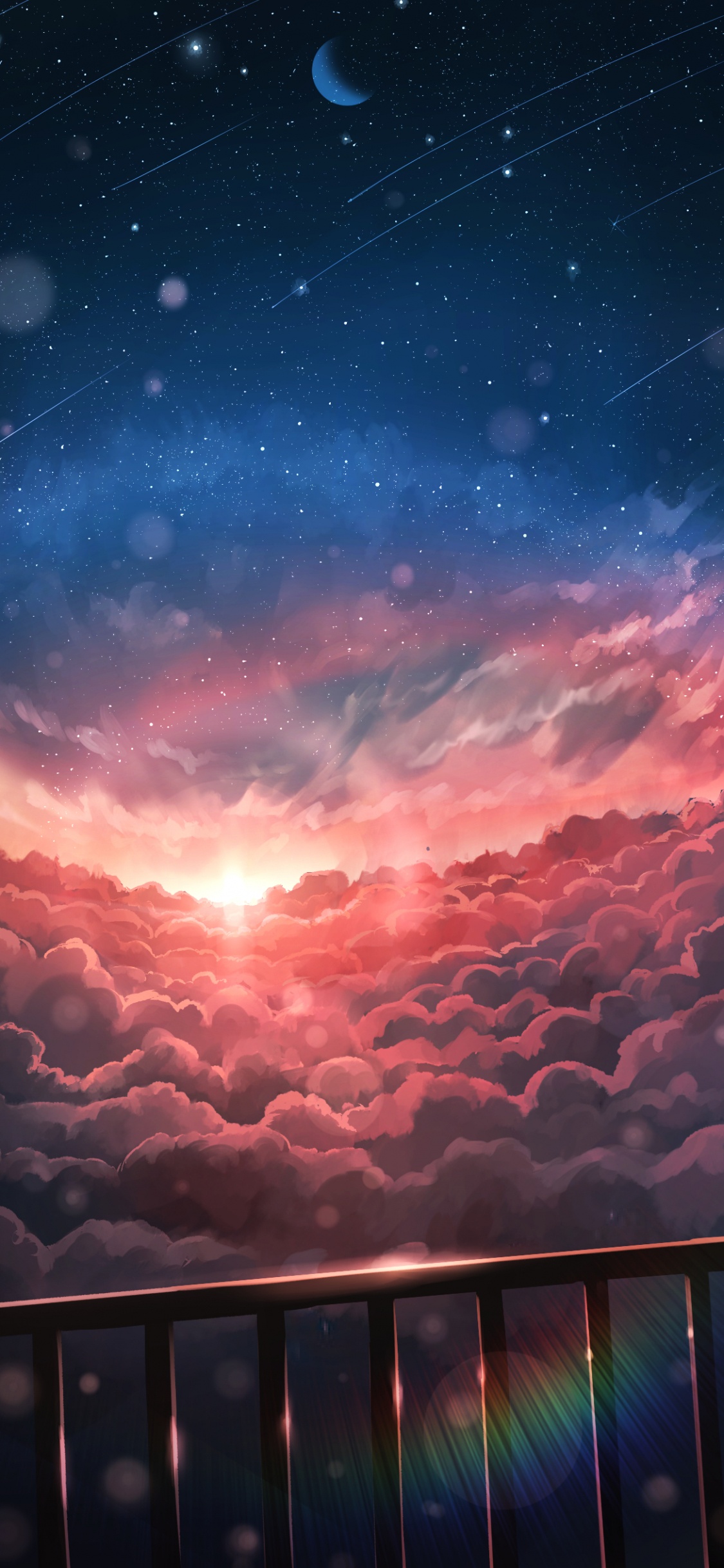 Обои облако, атмосфера, горизонт, астрономический объект, космос в разрешении 1125x2436