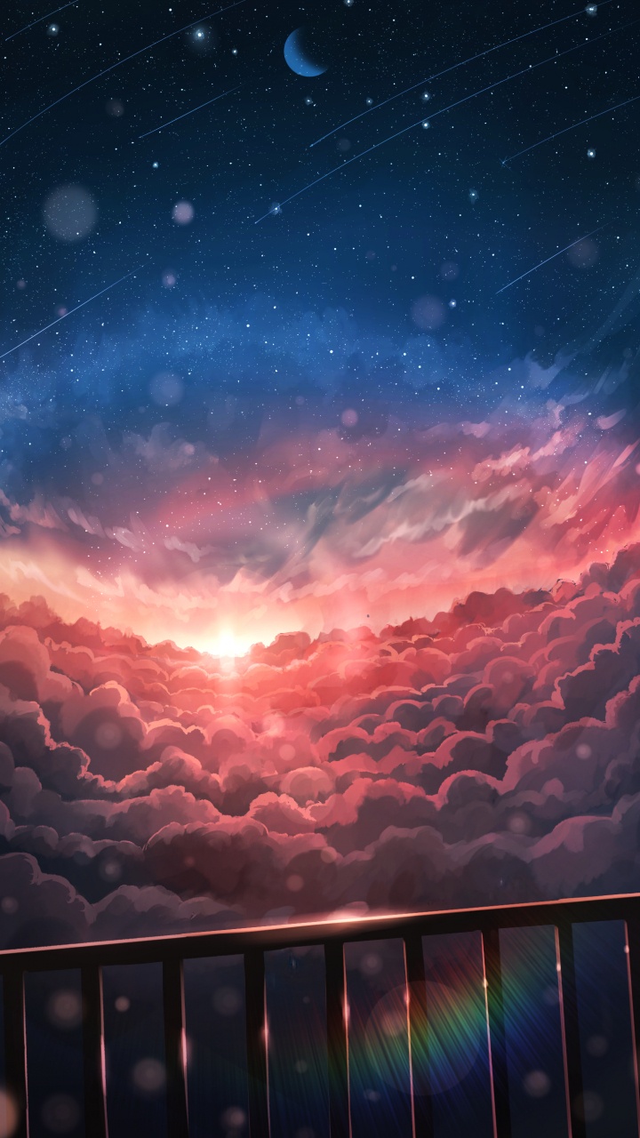 Обои облако, атмосфера, горизонт, астрономический объект, космос в разрешении 720x1280