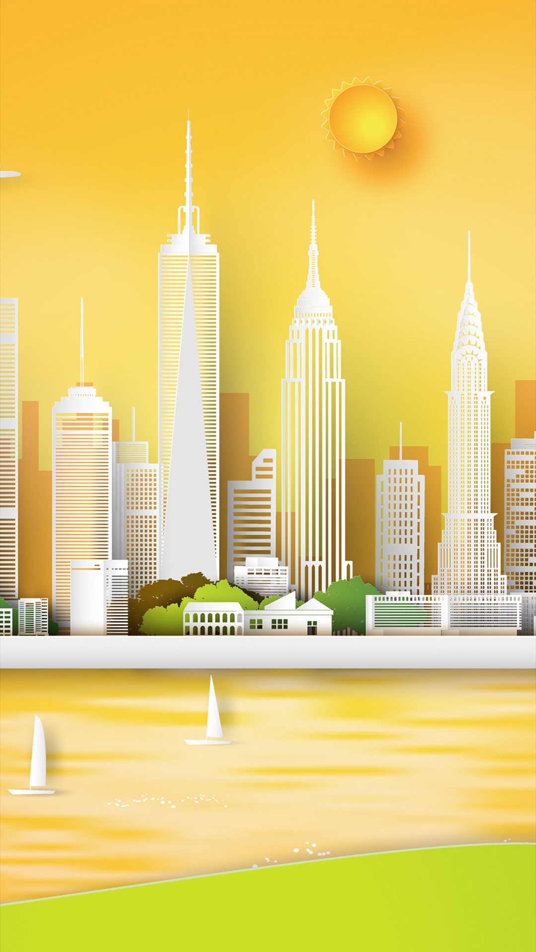 Обои ориентир, небоскреб, здание, вышка, природа в разрешении 1080x1920