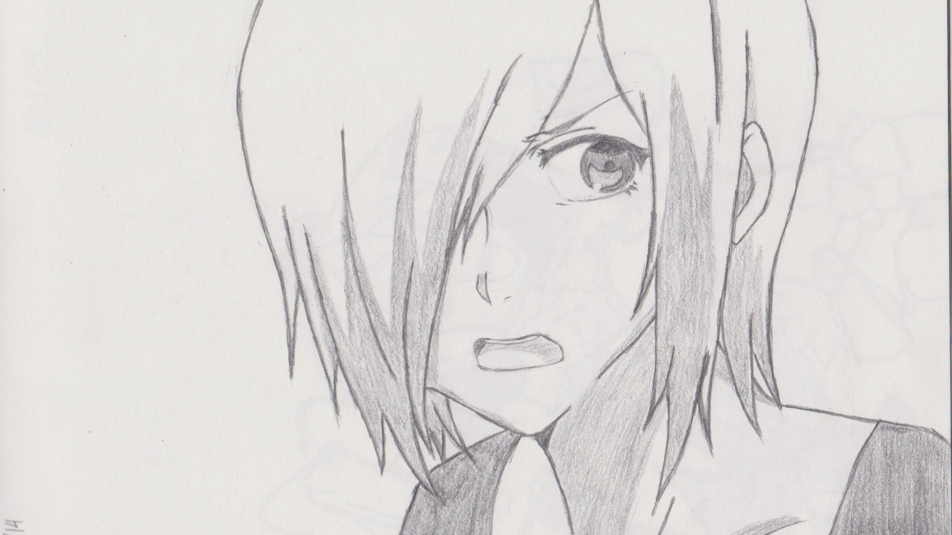 Обои глаз, черный и белый, иллюстрация, визуальное искусство, аниме в разрешении 1920x1080