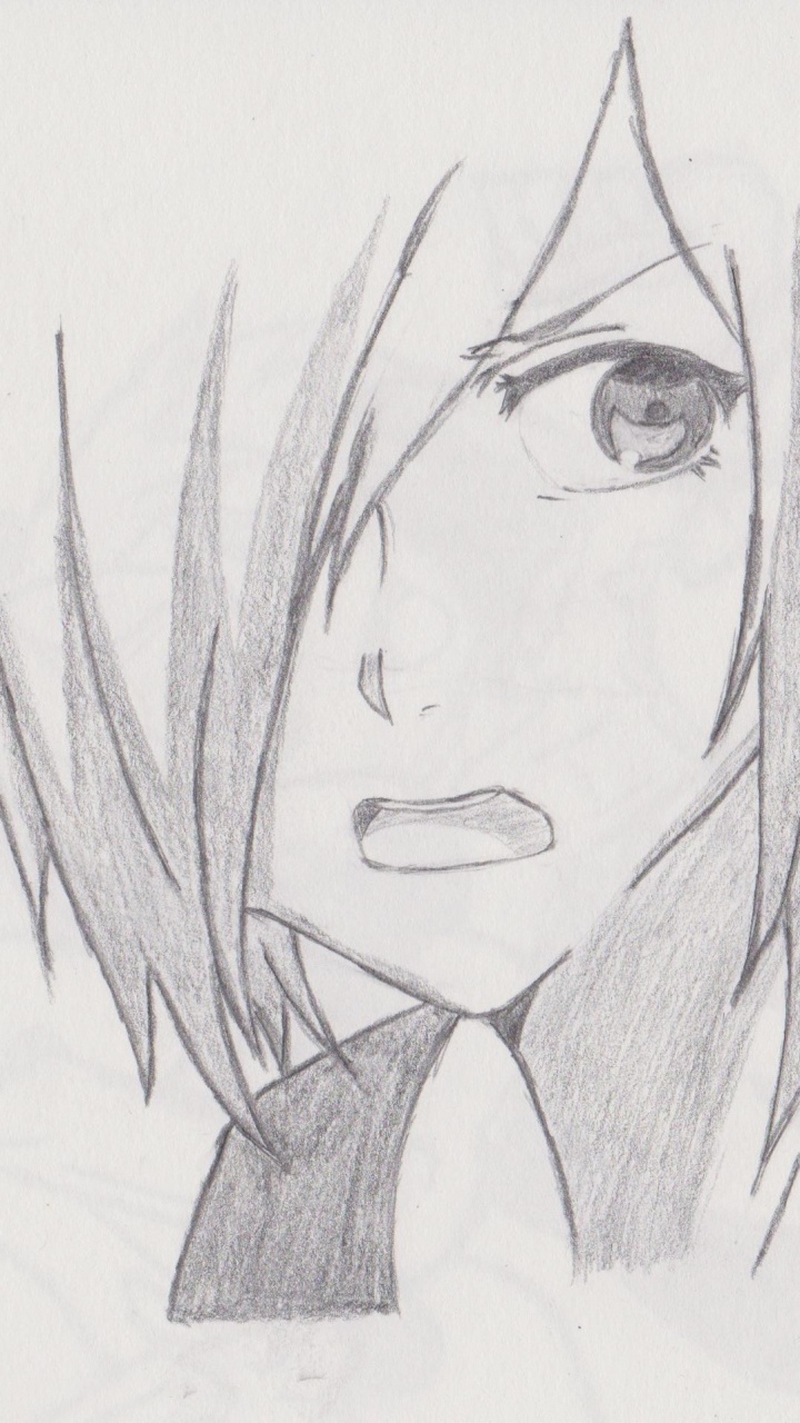 Обои глаз, черный и белый, иллюстрация, визуальное искусство, аниме в разрешении 720x1280