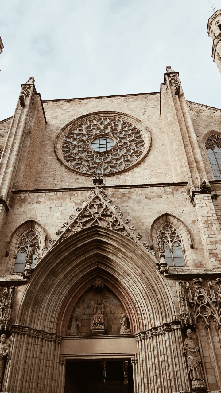 Обои Санта-Мария-дель-Мар, средневековье, Базилика Санта-Мария-дель-Мар, средневековая архитектура, архитектура в разрешении 720x1280