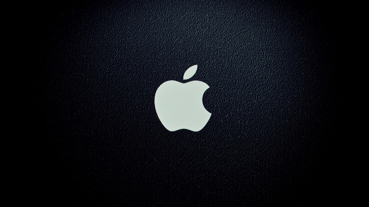 Обои apple, лого, графика, черный, смартфон в разрешении 1280x720