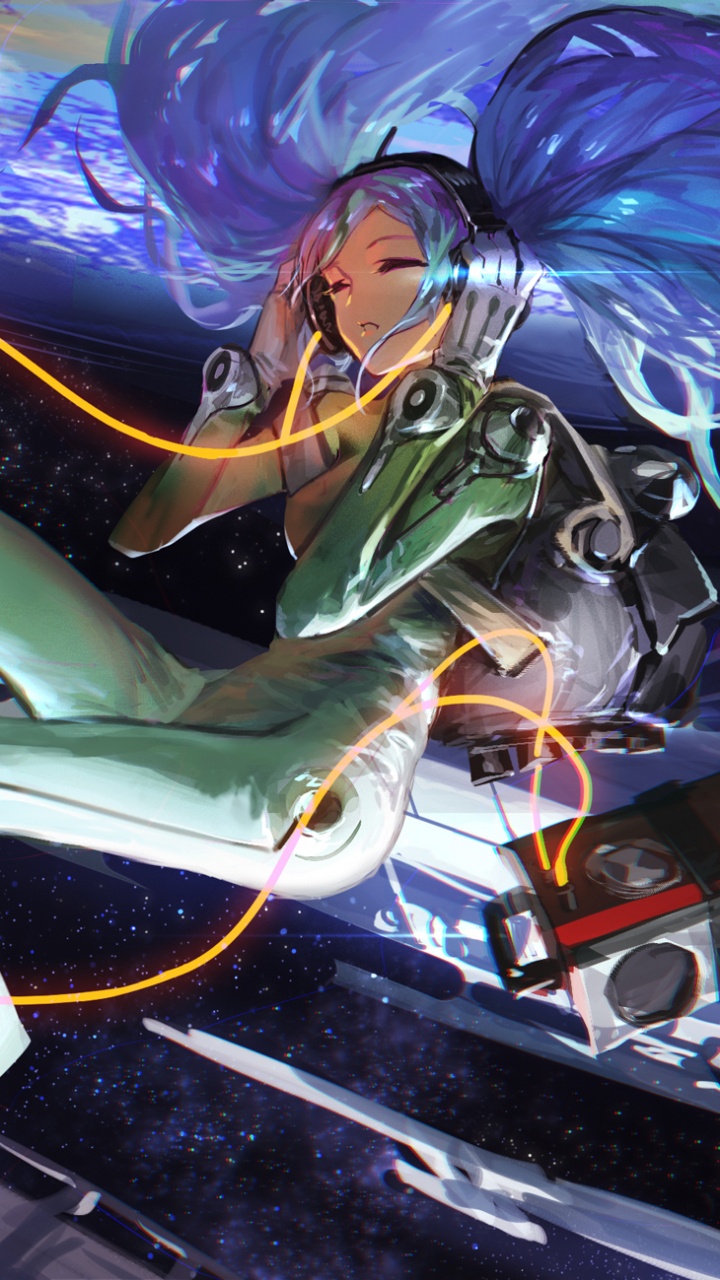 Обои Хацунэ Мику, вокалоид, арт, аниме, графика в разрешении 720x1280