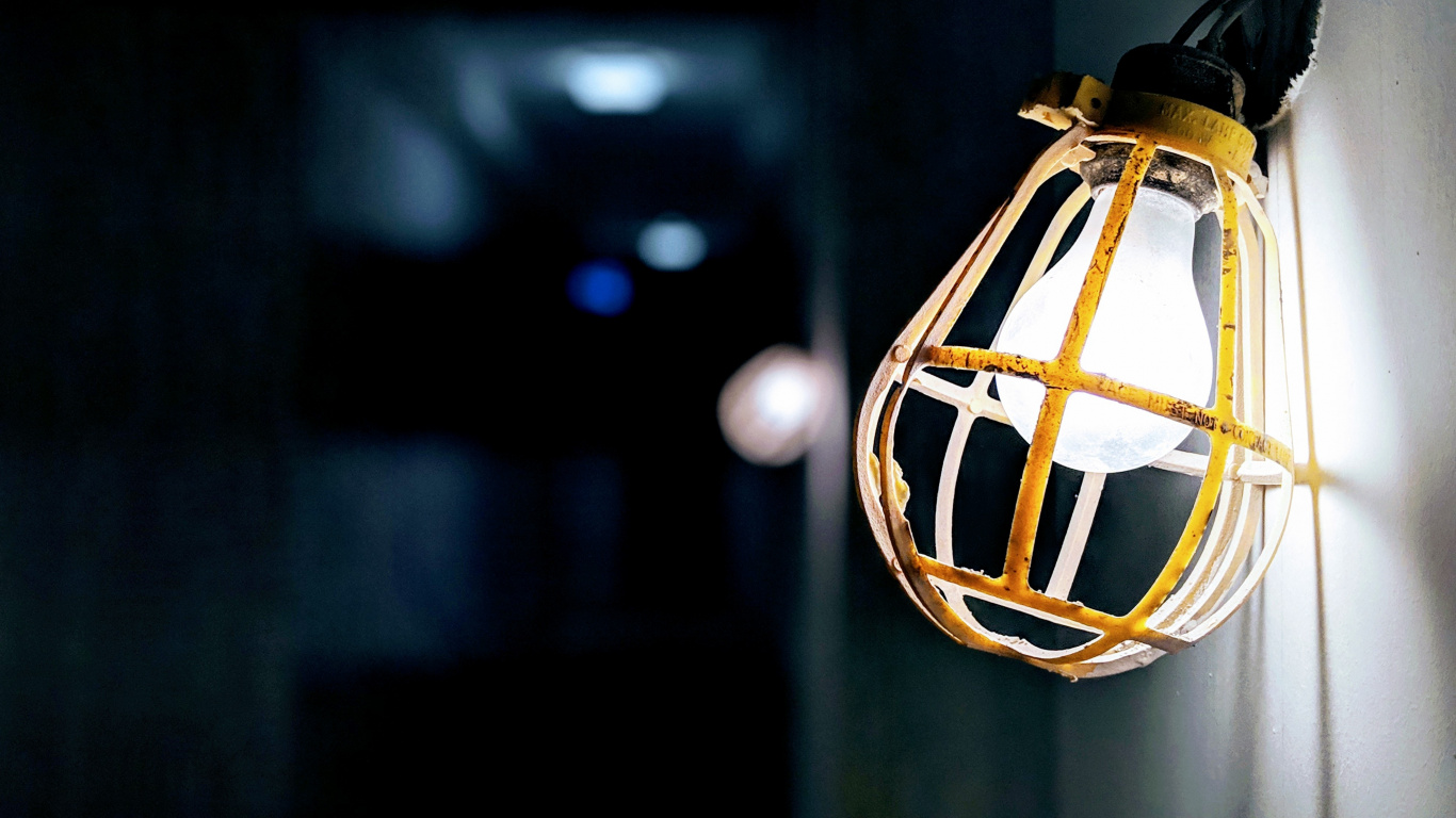 Обои освещение, Лампа накаливания, Лампа, желтый, осветительная арматура в разрешении 1366x768