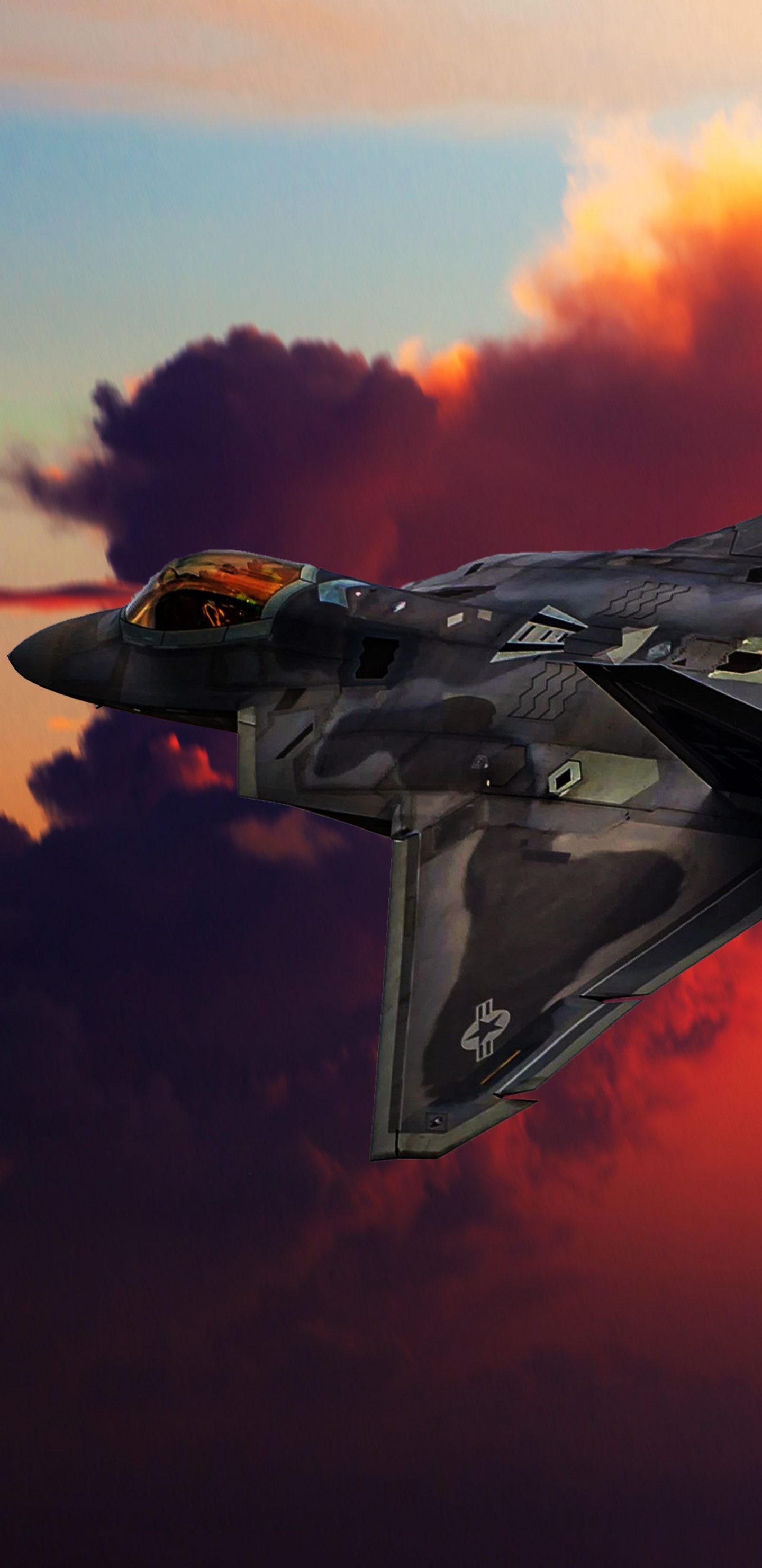 Обои самолет, самолеты, военный самолет, воздушные силы, истребительная авиация в разрешении 1440x2960