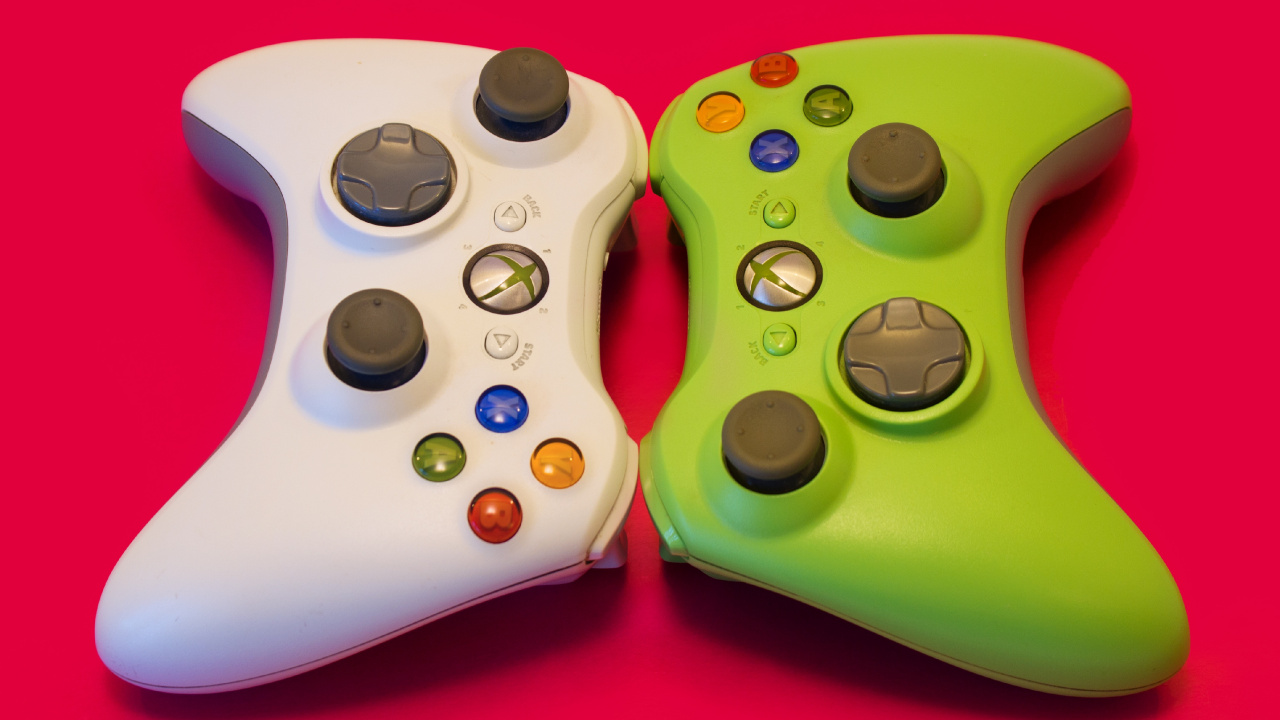 Обои xbox 360, джойстик, xbox, игровой контроллер, видео игры аксессуар в разрешении 1280x720