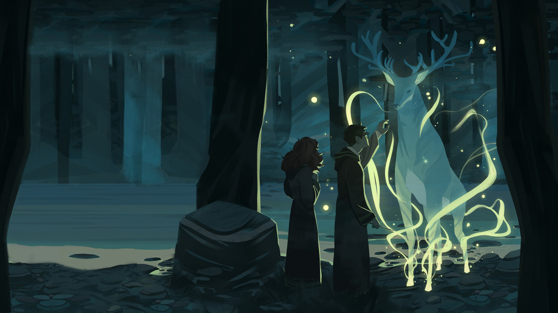 Обои фан арт, арт, темнота, полночь, Серия Гарри Поттер в разрешении 1920x1080