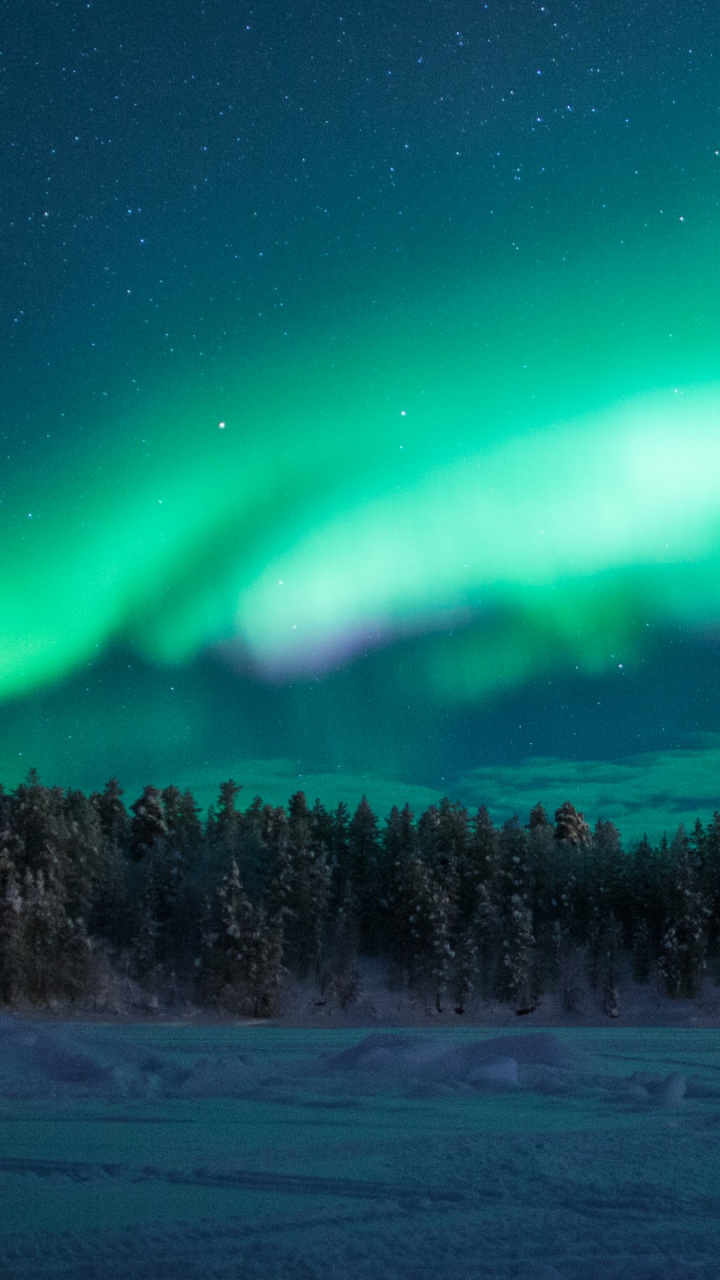 Обои Аврора, Финляндия, природа, атмосфера, небо в разрешении 720x1280