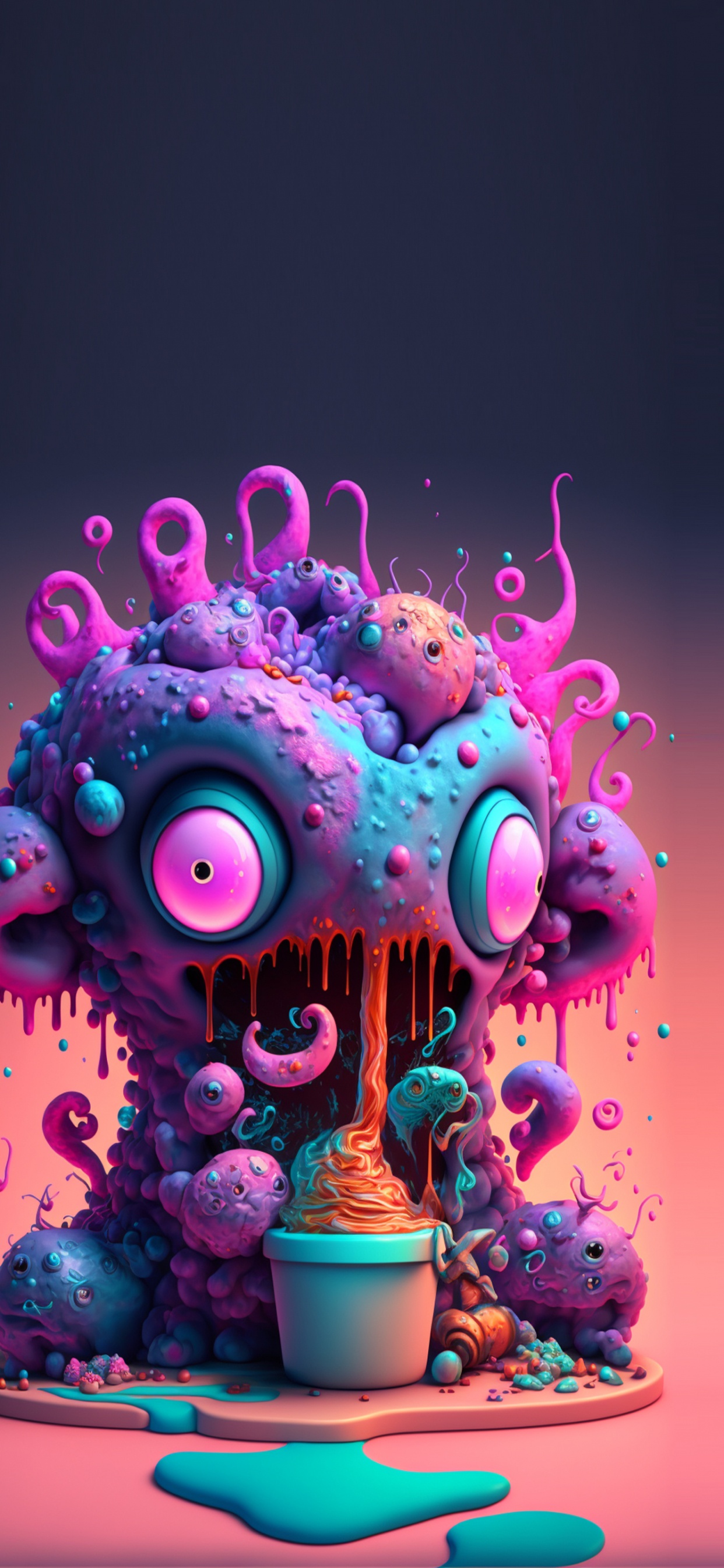 Обои визуальное искусство, графический дизайн, пурпур, розовый, арт в разрешении 1242x2688