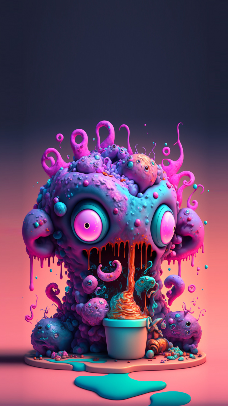 Обои визуальное искусство, графический дизайн, пурпур, розовый, арт в разрешении 750x1334