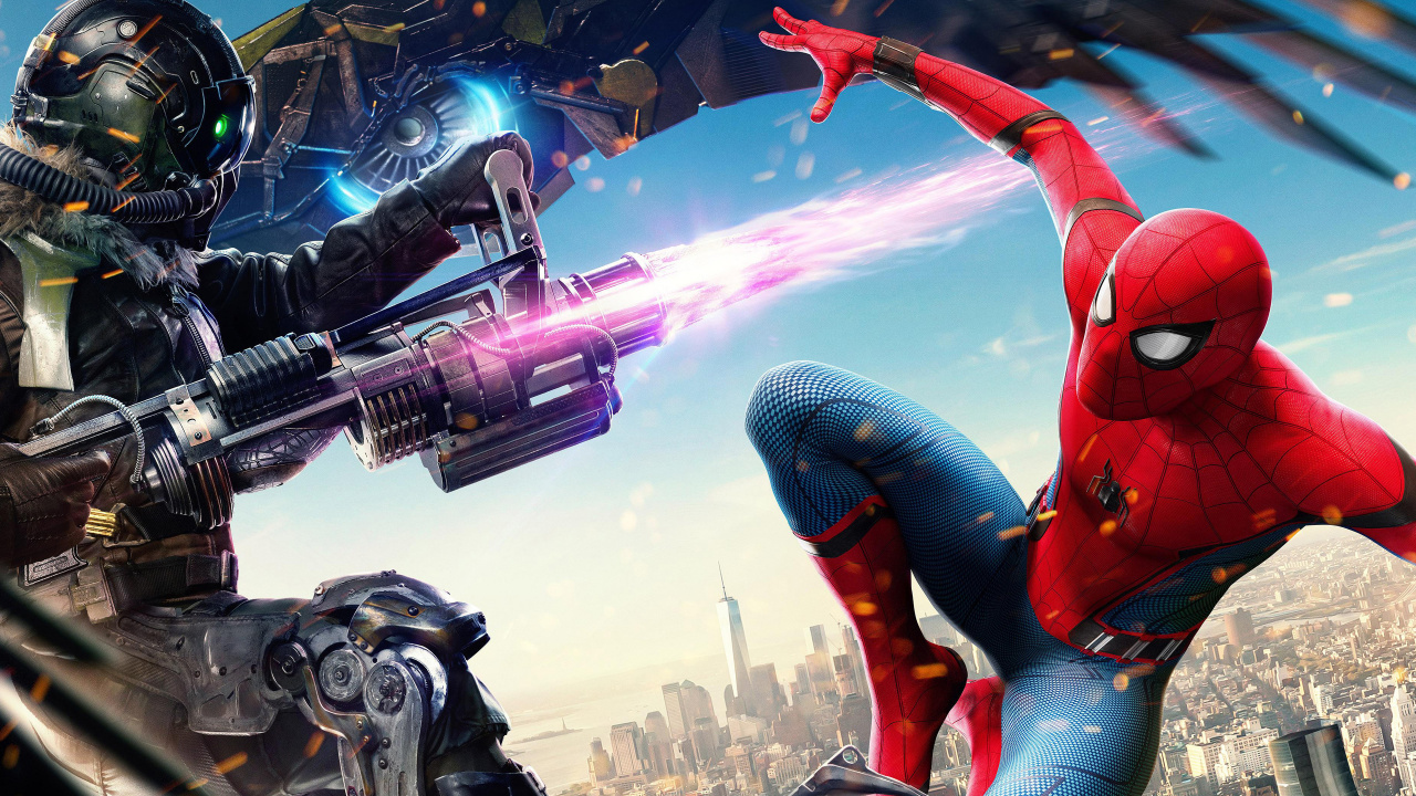 Обои человек-паук, Человек-паук Возвращение домой, гриф, компьютерная игра, фильм в разрешении 1280x720