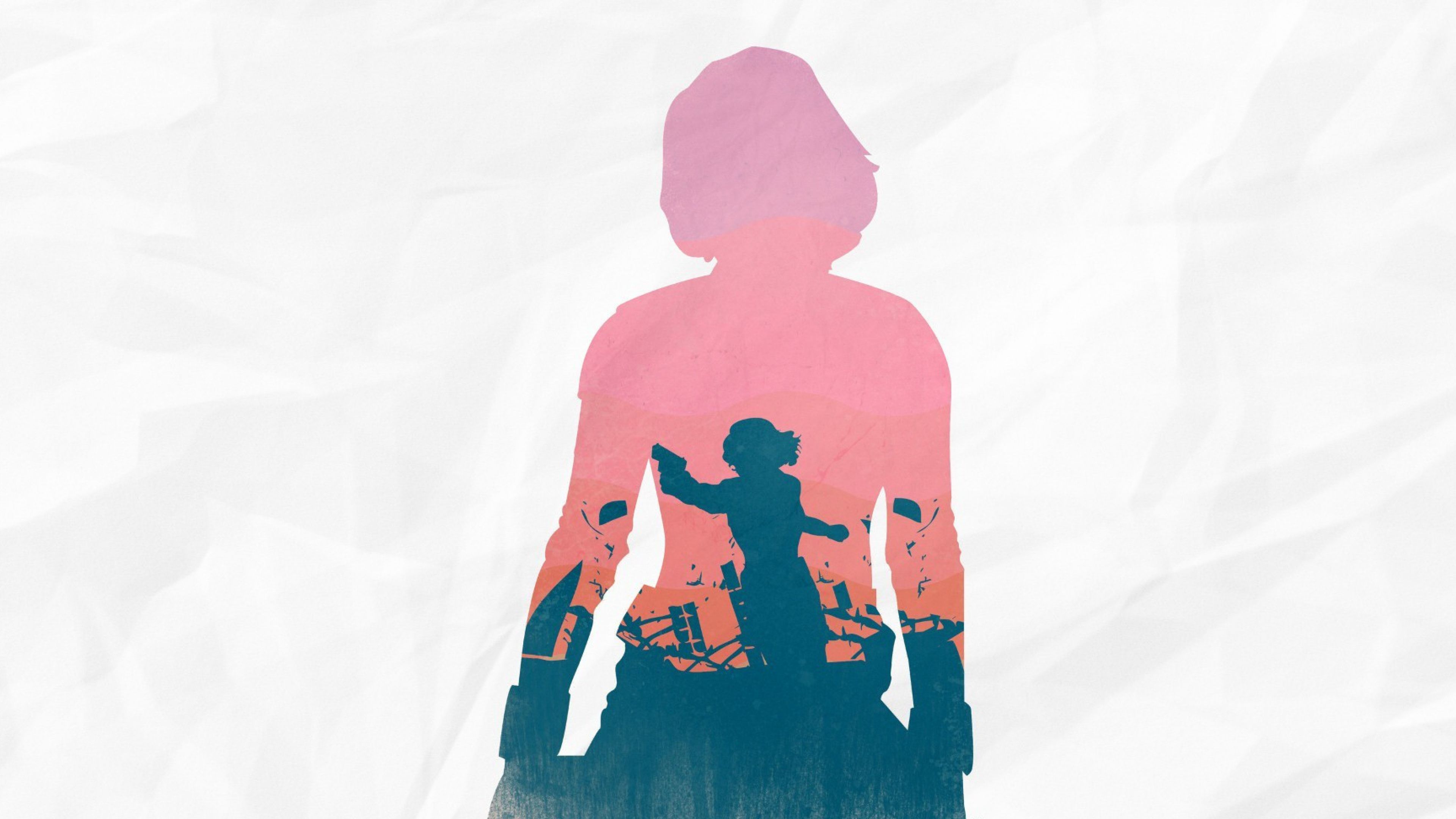 Обои Черная Вдова, Халк, Железный человек, мститель, розовый в разрешении 3840x2160