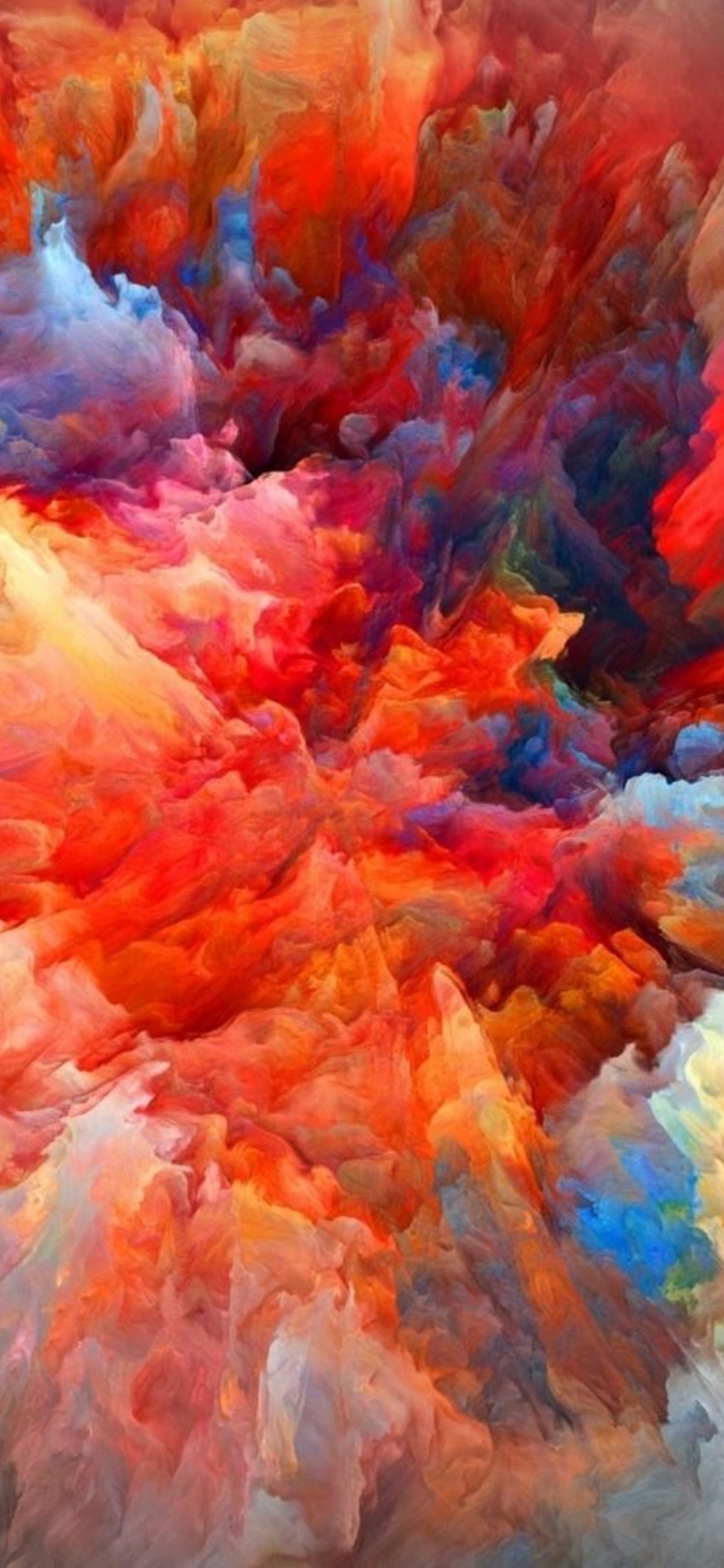 Обои цвет, акриловая краска, красный цвет, живопись, акварельные краски в разрешении 1242x2688