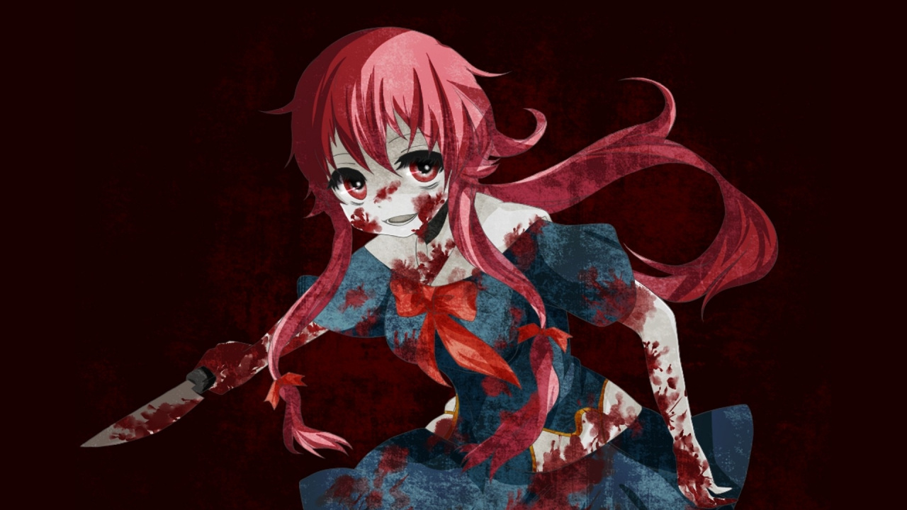 Обои юно gasai, дневник будущего, аниме, Манга, яндере в разрешении 1280x720