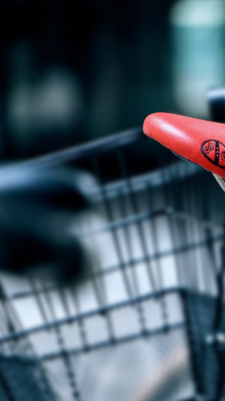 Обои велосипед, велосипедное седло, части велосипеда, красный цвет, велосипедная рама в разрешении 750x1334