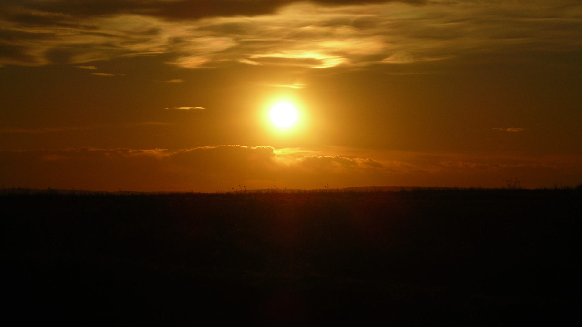 Обои горизонт, солнце, закат, восход солнца, дневное время в разрешении 1920x1080