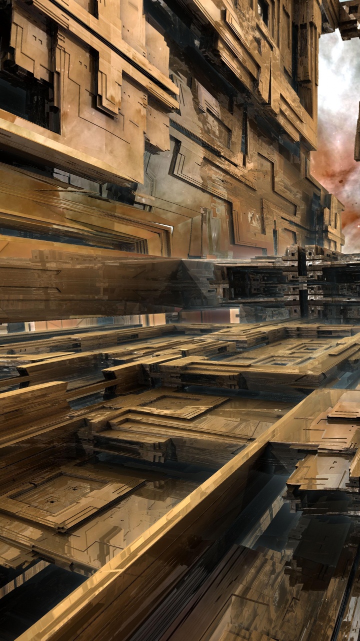 Обои древесина, здание, окно, трек, город в разрешении 720x1280