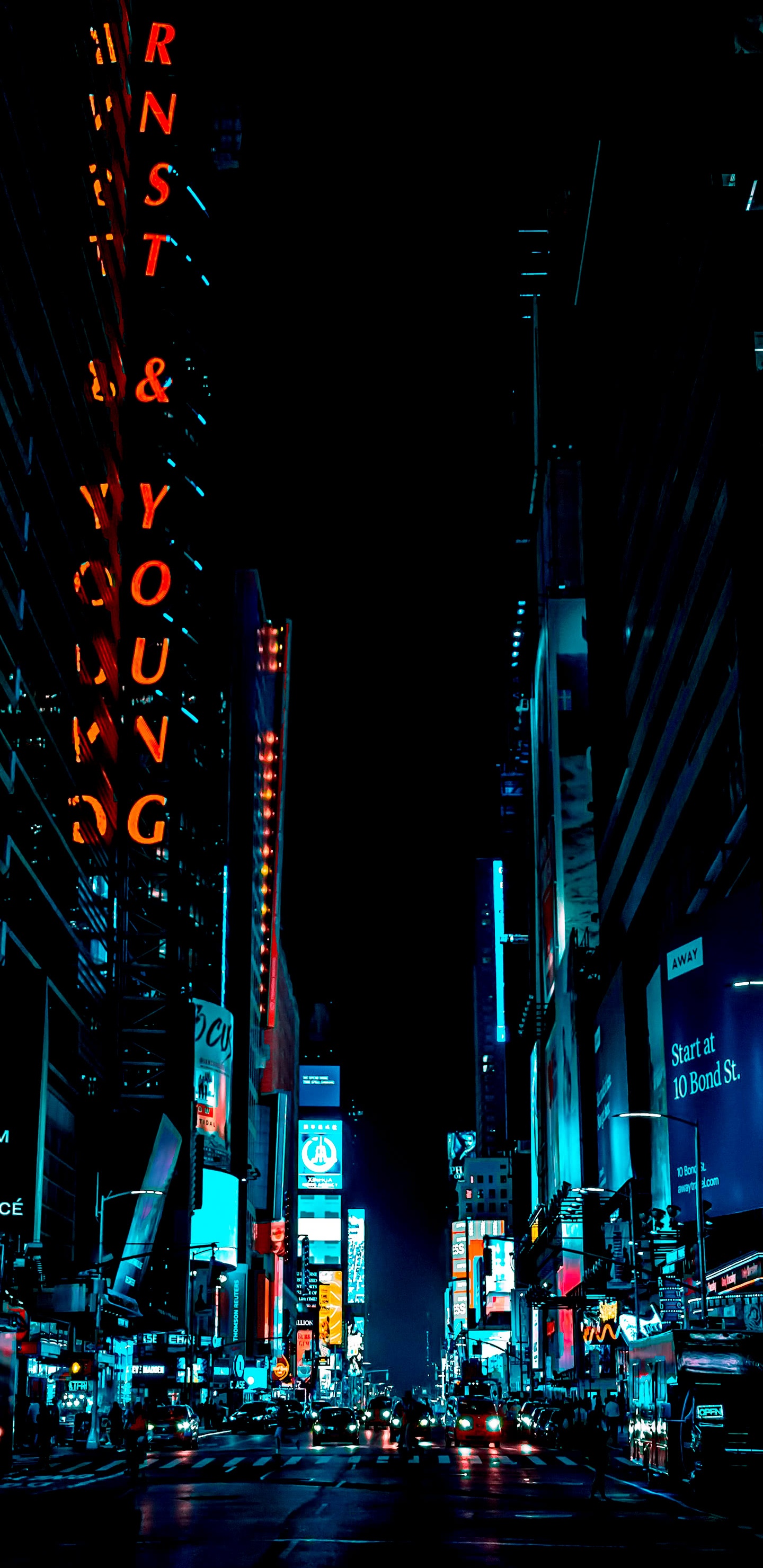 Обои НьюЙорк, городской пейзаж, здание, небоскреб, свет в разрешении 1440x2960