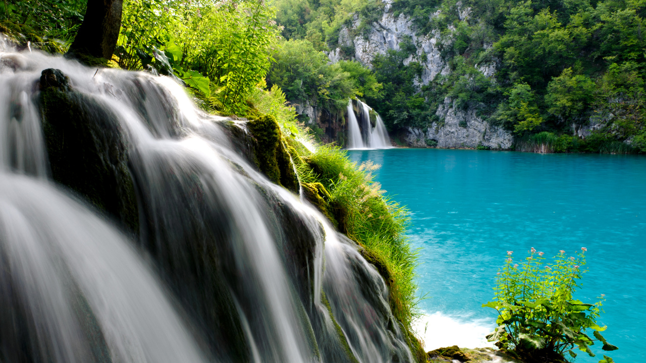 Обои водопад, природный заповедник, гидроресурсы, водоем, природа в разрешении 1280x720