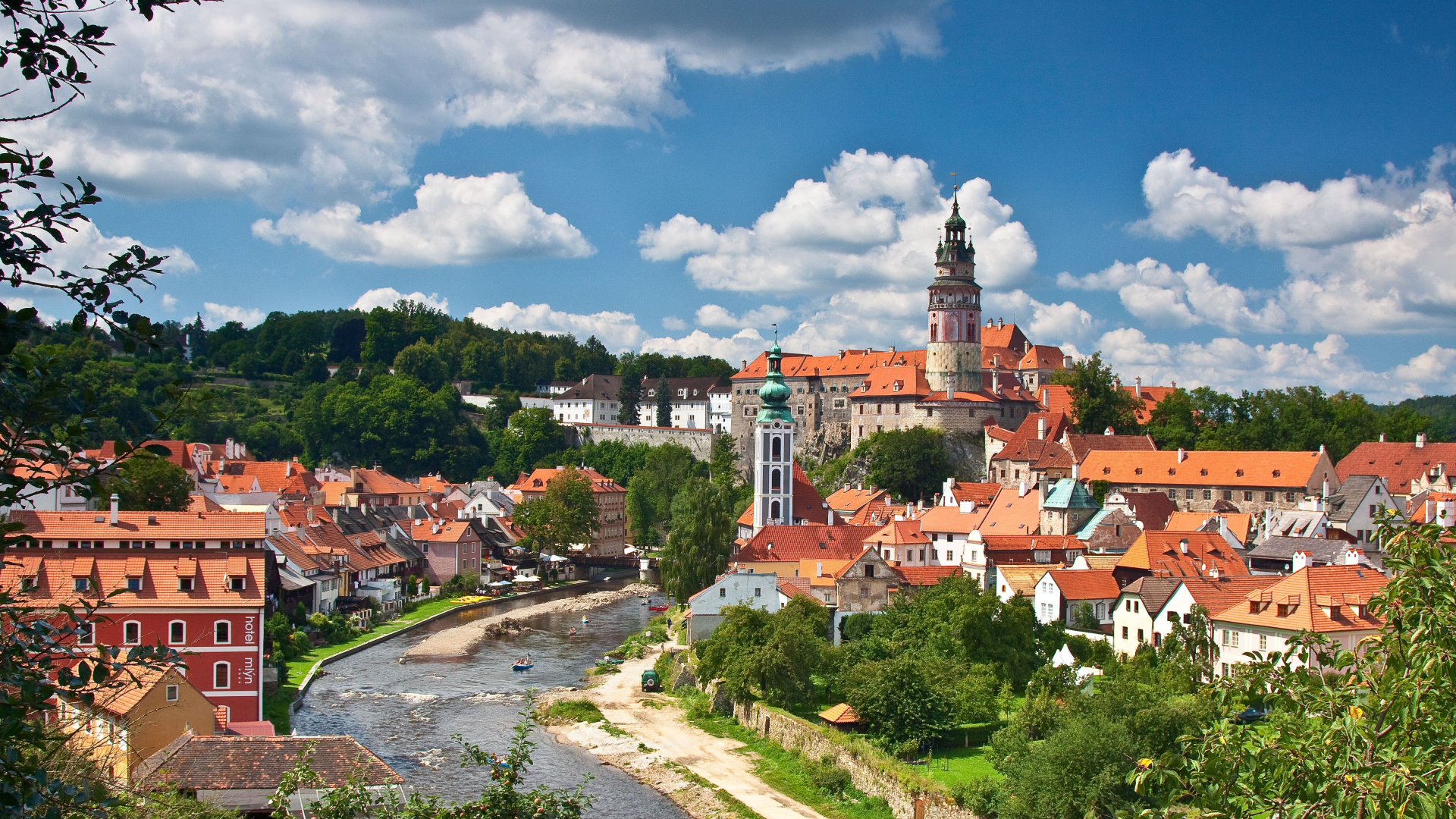 Обои Влтава, Пражский град, городок, населенный пункт, деревня в разрешении 1920x1080