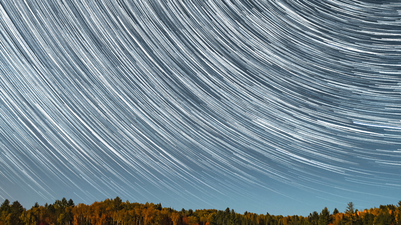 Обои дерево, линия, ночь, облако, природа в разрешении 1280x720