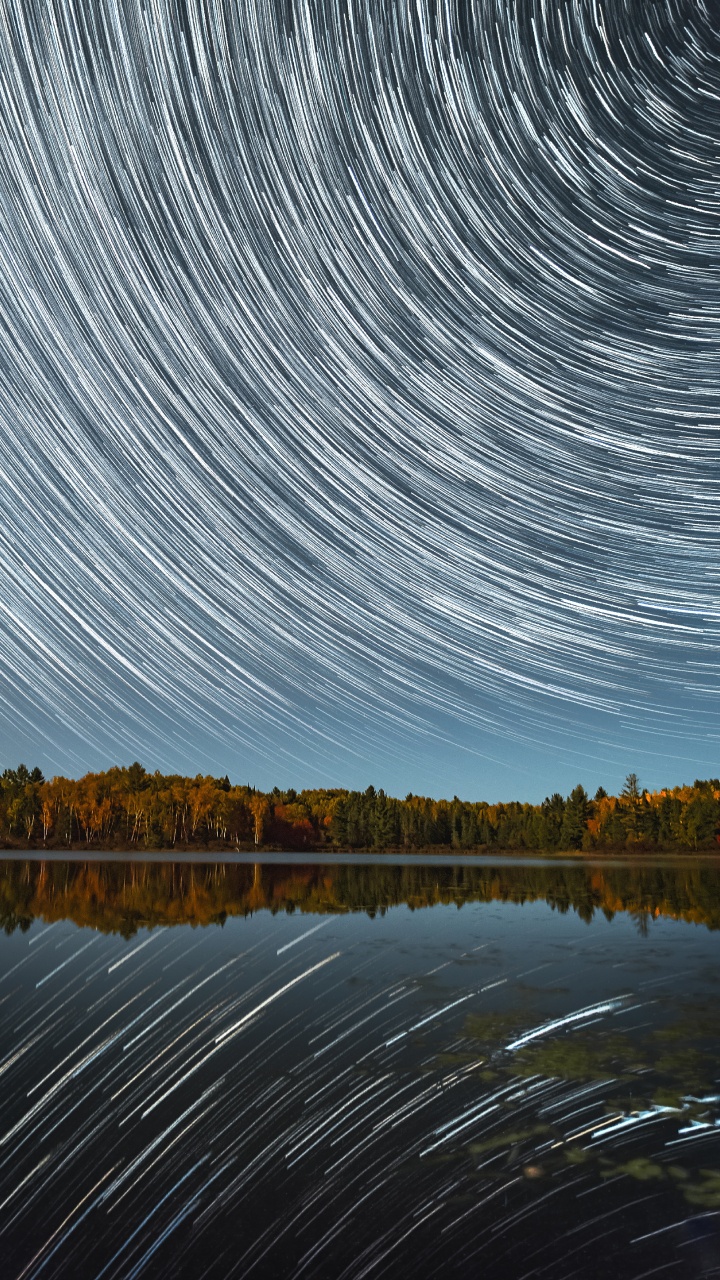 Обои дерево, линия, ночь, облако, природа в разрешении 720x1280