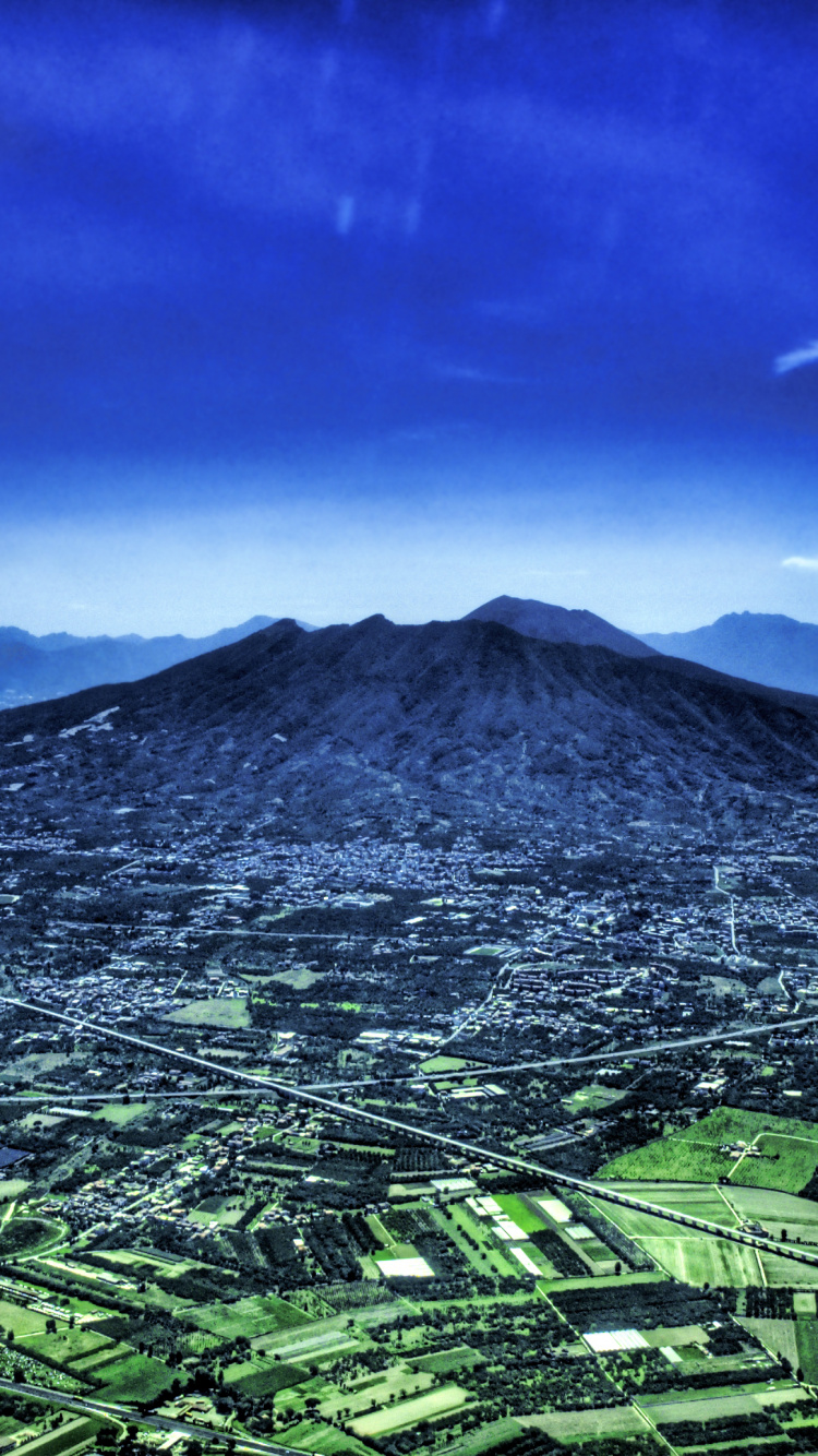 Обои Помпеи Везувий, Везувий, вулкан, гора, облако в разрешении 750x1334